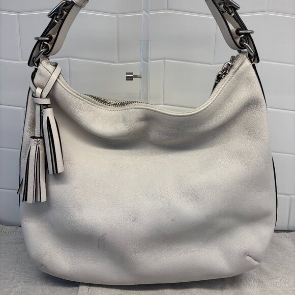 Coach Legacy Courtenay Leather Hobo Shoulder Bag - White - Picture 9 of 13